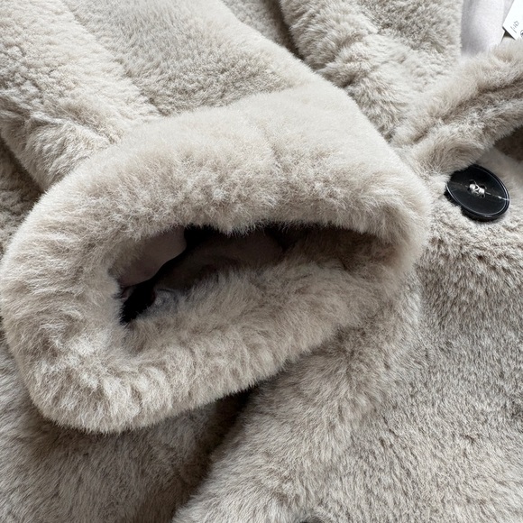 nwt zara grey faux fur coat xs - Picture 8 of 14